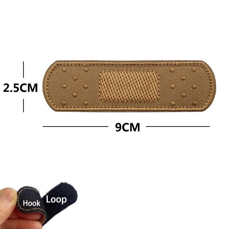 'I'm OK' Morale Badges Wound Patches with Hook and Loop,Band-aid Embroidered Applique Tactical Emblem on Clothing,Backpack