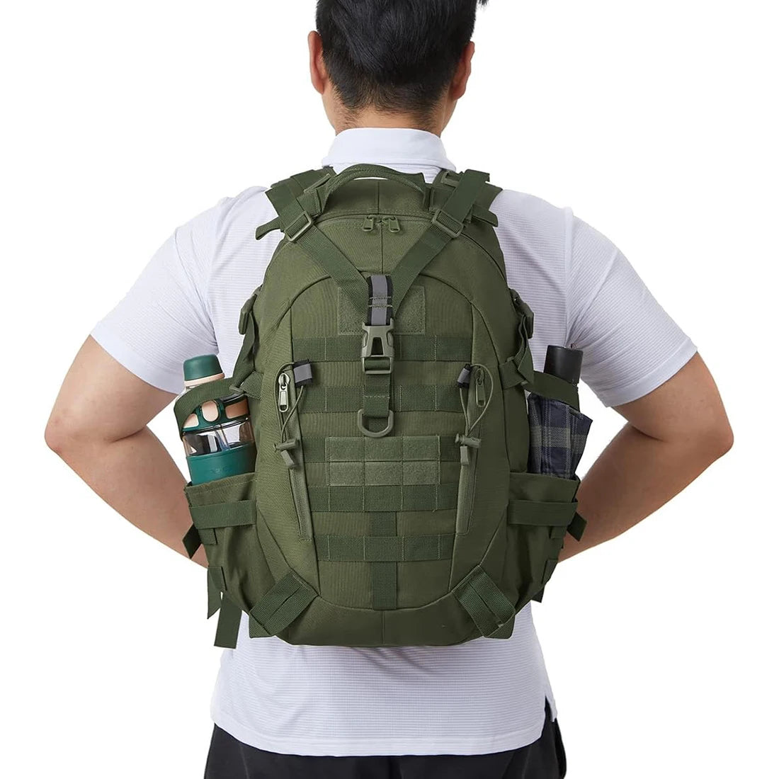40L Tactical Backpack for Men Camping Hiking Backpacks Reflective Outdoor Travel Bags Survival Molle Climbing Rucksack Bag
