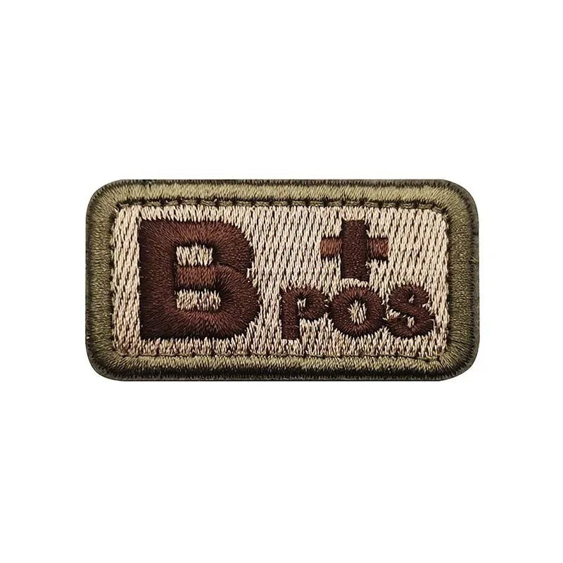 2.5*5CM,A B AB O POS-NEG Blood Type Badges Fabric Applique Embroidery Hook and Loop Patches,Military Tactical Patch On Backpack