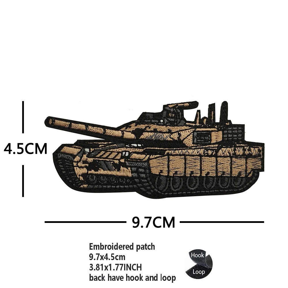Newly Designed Jungle Camouflage Embroidered Tactical Tank Patch Rubber Heavy Armored Vehicle Armband Army Fan Backpack Patch