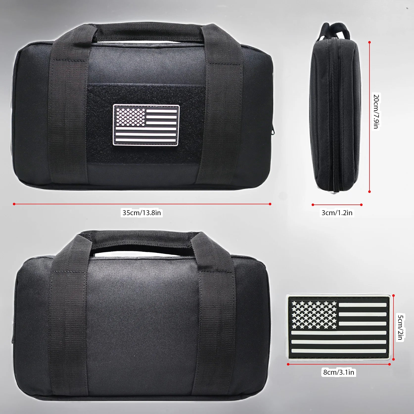Tactical Pistol Gun Case, Padded Handgun Case Handgun Pistol Soft Case Rectangle Handgun Pouch