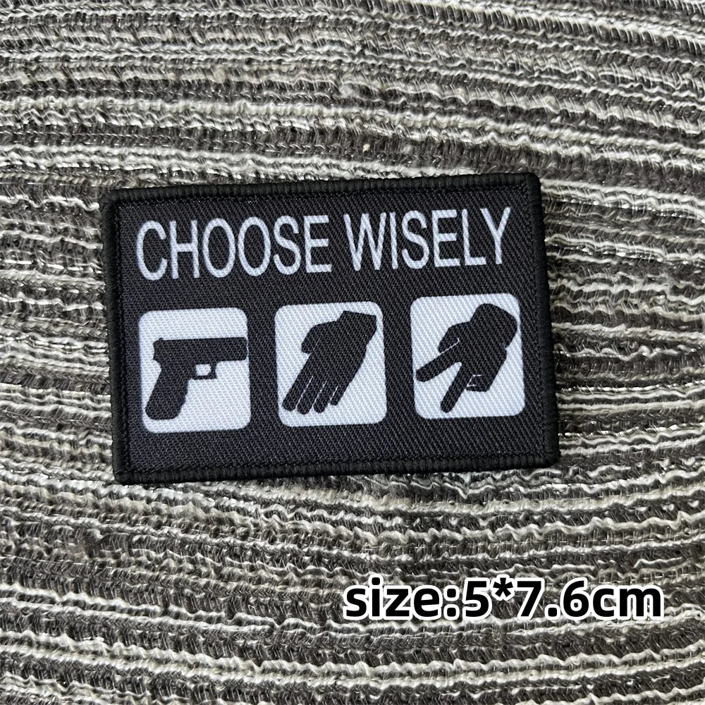 Digital Printing Patch with Hook Backing for Clothes Tactical Military Backpack Patches Gun Badges Applique for Clothing