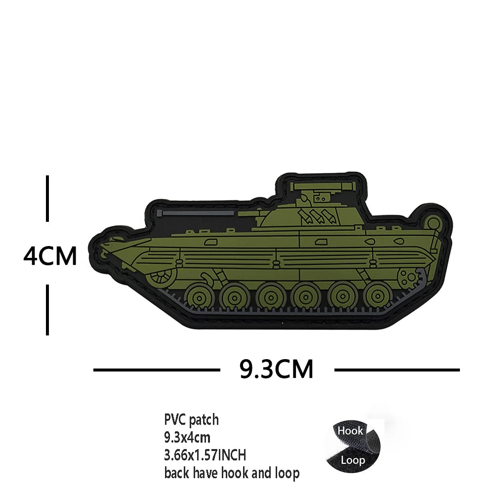 Newly Designed Jungle Camouflage Embroidered Tactical Tank Patch Rubber Heavy Armored Vehicle Armband Army Fan Backpack Patch