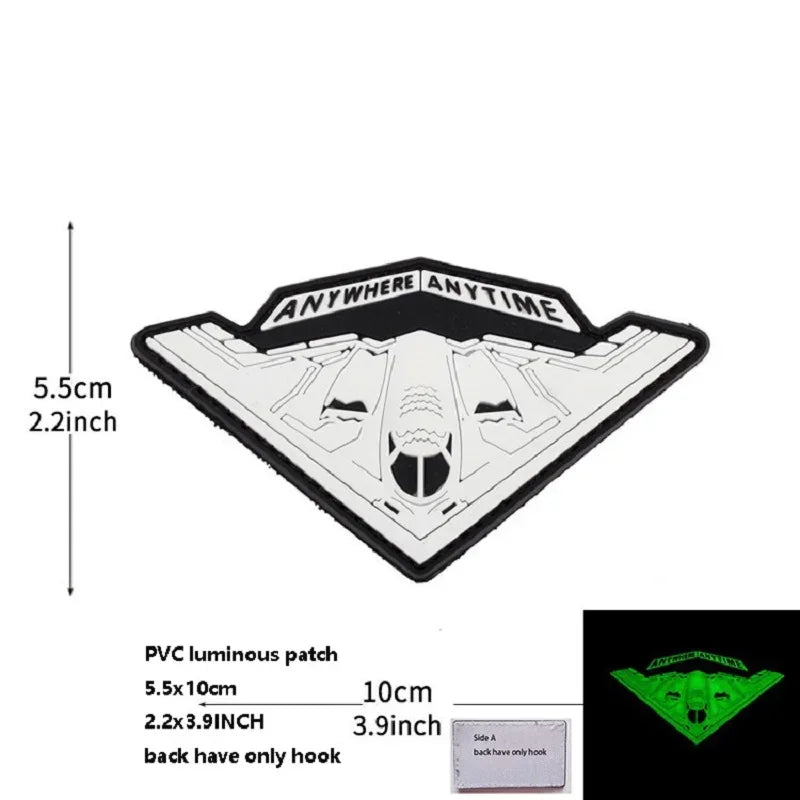 Tactical Morale Pack Accessories Badge Helicopter Badge 3DPVC Soft Glue Glow-in-the Dark Magic Armband Clothing Backpack Patch