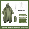 Outdoor Military Raincoat Waterproof Poncho For Camping Hiking Travel Motorcycle Cover Tent Protections With Hood And Sleeves