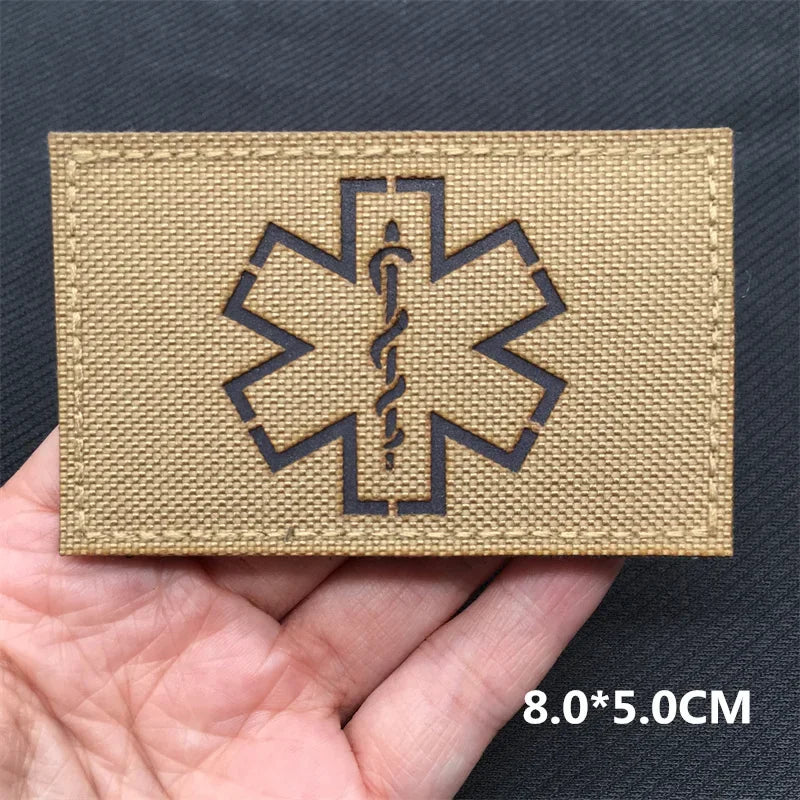 Tactical Patches IR Infrared Reflective Morale Patches on Backpack Vest Clothing Outdoor Badges Hook&Loop