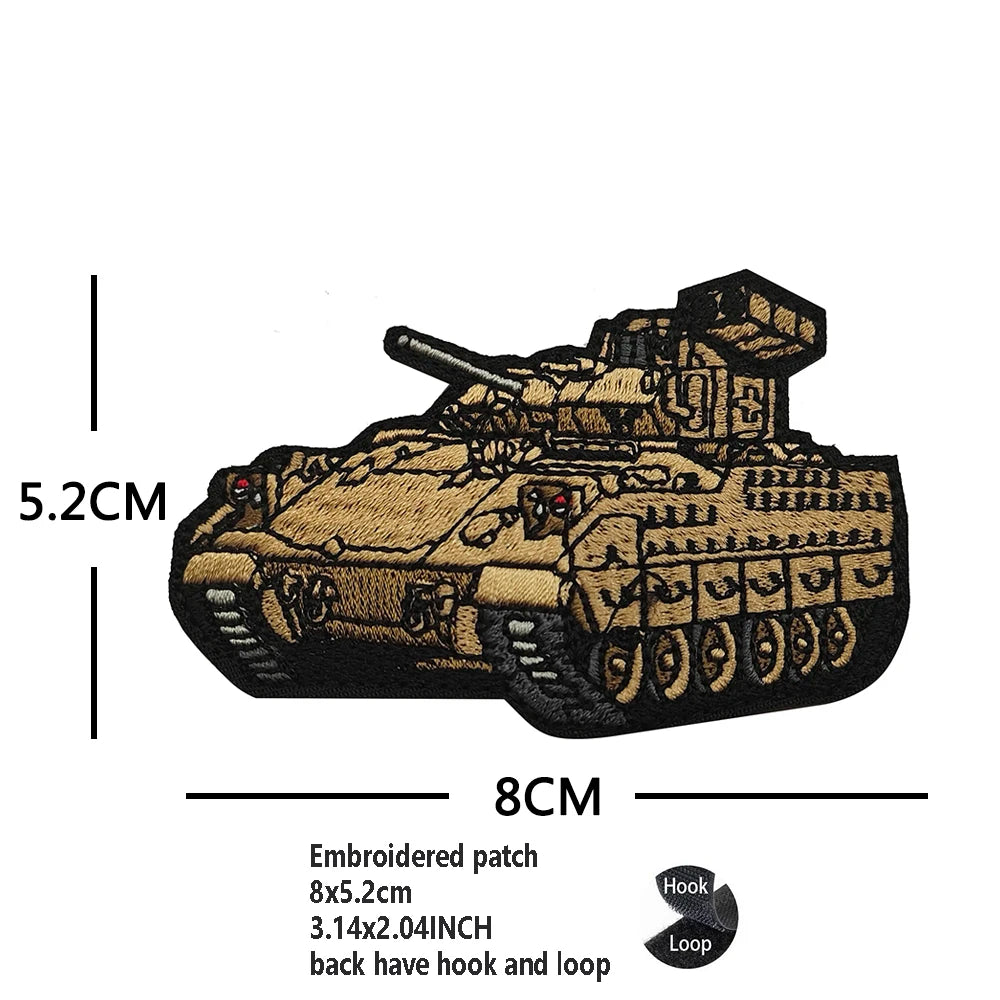 Newly Designed Jungle Camouflage Embroidered Tactical Tank Patch Rubber Heavy Armored Vehicle Armband Army Fan Backpack Patch