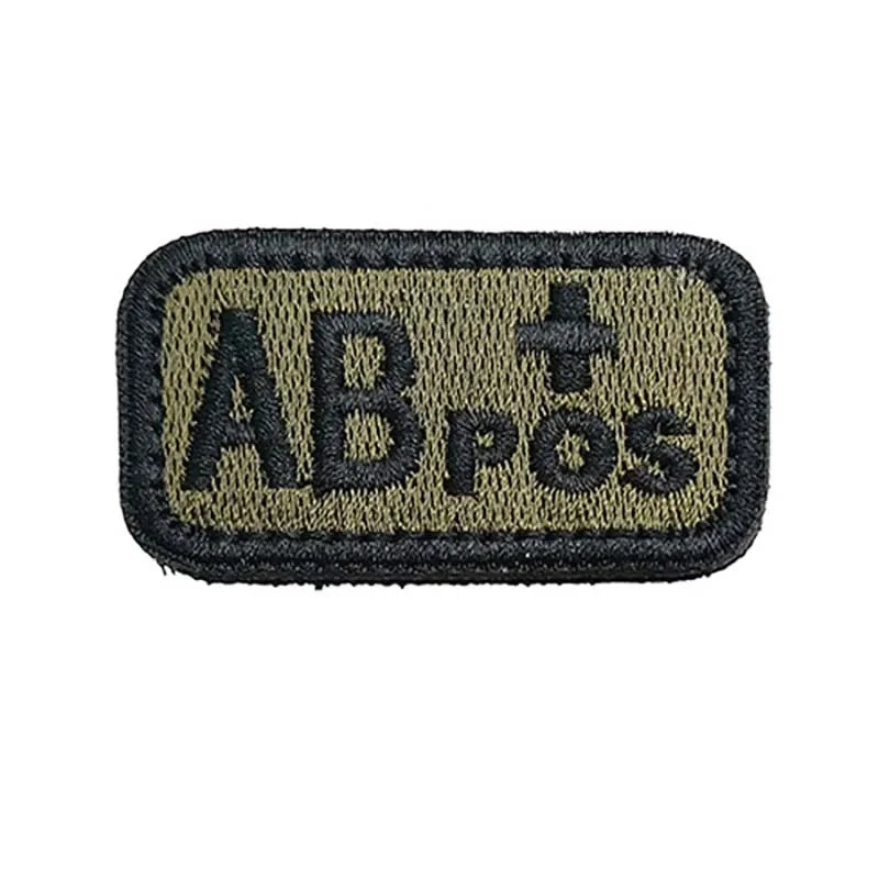 2.5*5CM,A B AB O POS-NEG Blood Type Badges Fabric Applique Embroidery Hook and Loop Patches,Military Tactical Patch On Backpack