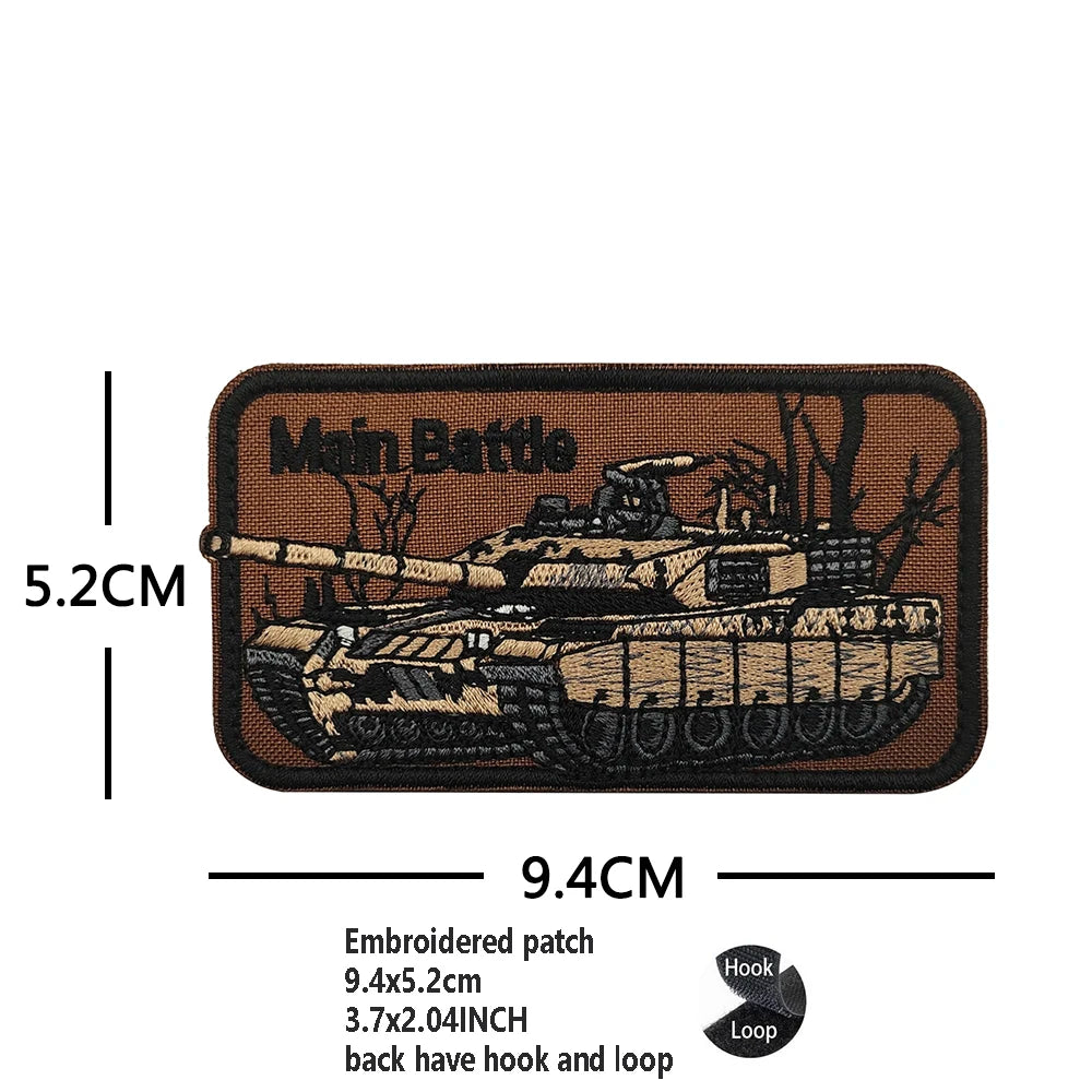 Newly Designed Jungle Camouflage Embroidered Tactical Tank Patch Rubber Heavy Armored Vehicle Armband Army Fan Backpack Patch