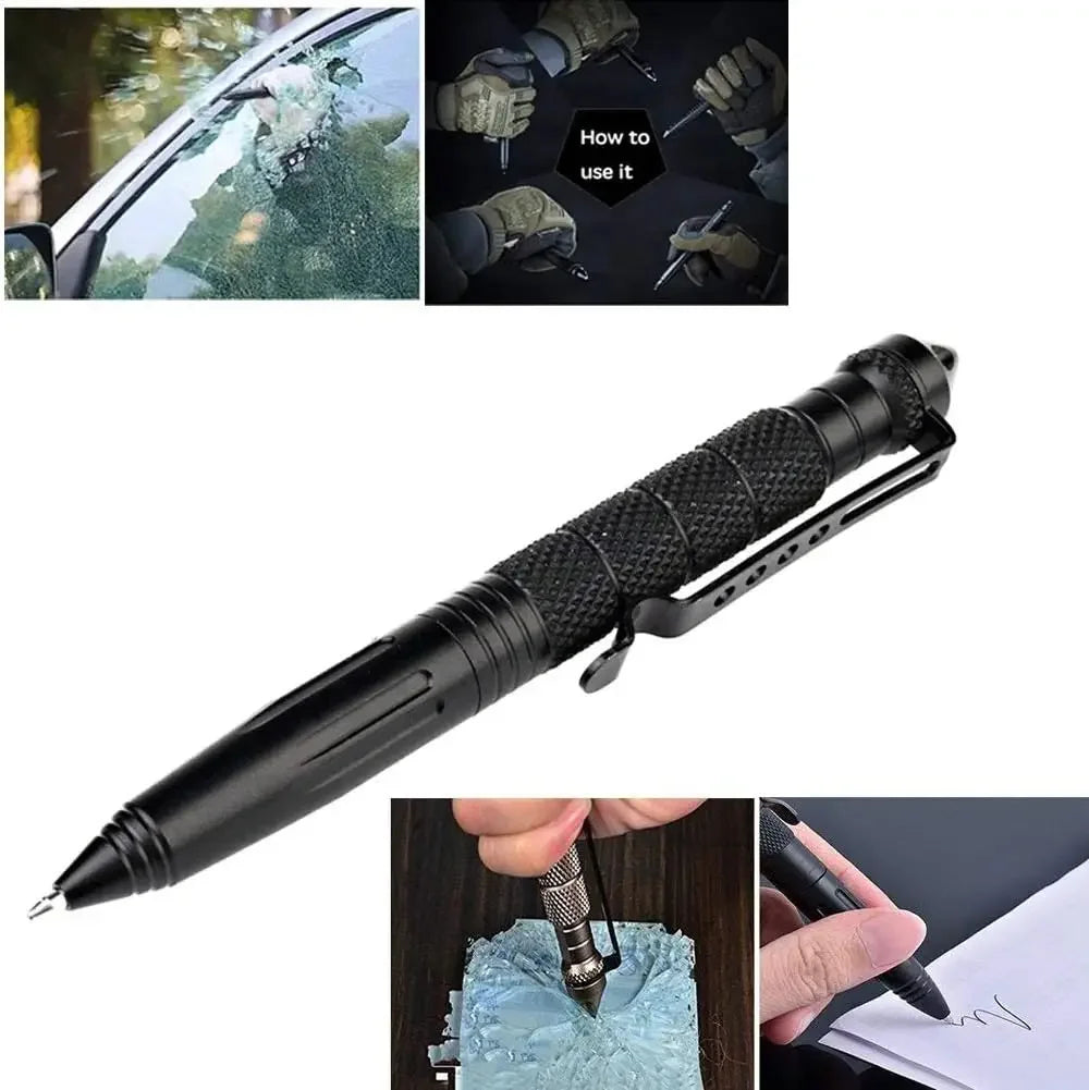 Military Tactical Pen, Professional Self Defense Pen, Emergency Glass Breaker Pen - Tungsten Steel, Writing Tool
