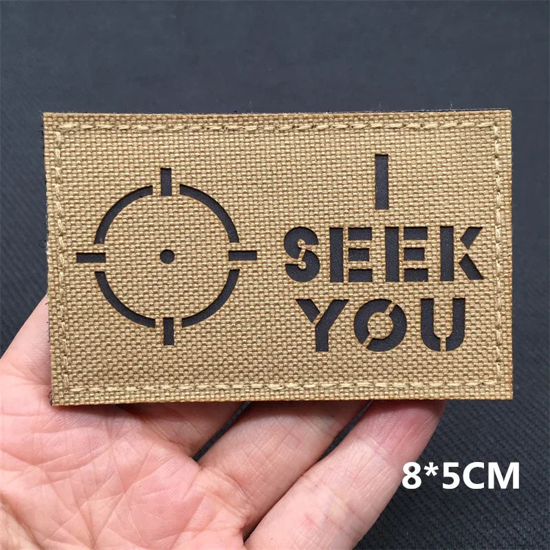 Tactical Patches IR Infrared Reflective Morale Patches on Backpack Vest Clothing Outdoor Badges Hook&Loop