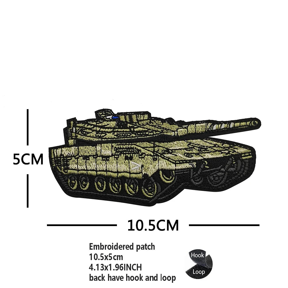 Newly Designed Jungle Camouflage Embroidered Tactical Tank Patch Rubber Heavy Armored Vehicle Armband Army Fan Backpack Patch