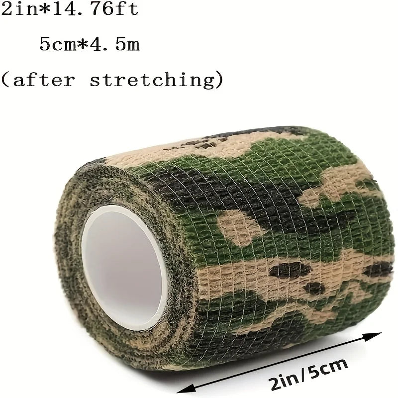 6/12 rolls of camouflage self-adhesive tape, non-woven cohesive bandage wraps, pet bandages, camouflage camouflage tape