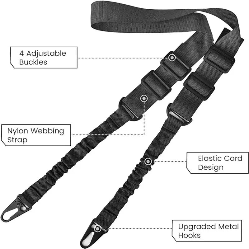 Tactical Dual Point Nylon Sling: Suitable For Hunting And Outdoor Adventures, Adjustable!
