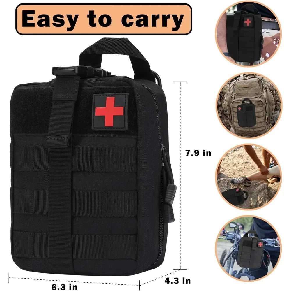 2025 Tactical First Aid Kit 1000D Ifak Bag Tear-off Medical Bag Storage Bag Empty Small Medical Bag Molle EMT Bag