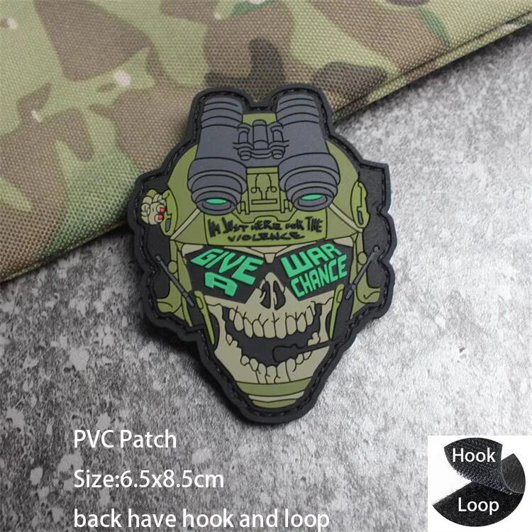 New Design High-Quality PVC Three-Dimensional BABAYAGA Pencil Grocope Soft Rubber Morale Armband Backpack With Hook Loop Patch