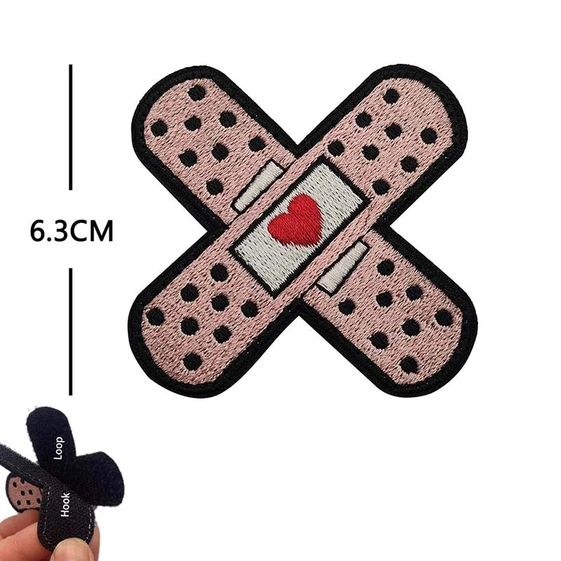 'I'm OK' Morale Badges Wound Patches with Hook and Loop,Band-aid Embroidered Applique Tactical Emblem on Clothing,Backpack