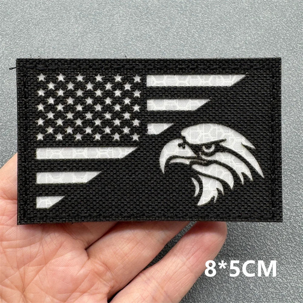 3D Tactical Patches IR Reflective Badge on Backpack Vest Clothing Laser Cutting Emblemen Hook And Loop Outdoor Equipment