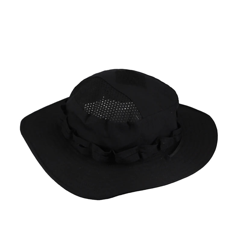 2025 New Camo Tactical Enthusiasts Square Pocket Bonnie Cap Outdoor Bucket Benny Hats Multicam Fishing Hiking Outdoor Sun Caps