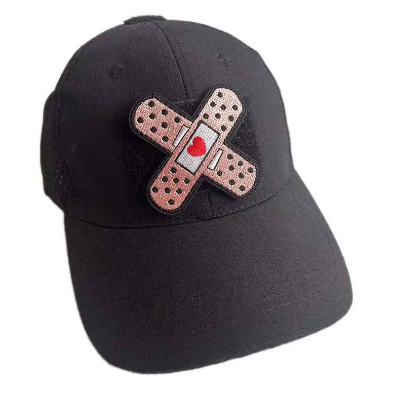 'I'm OK' Morale Badges Wound Patches with Hook and Loop,Band-aid Embroidered Applique Tactical Emblem on Clothing,Backpack