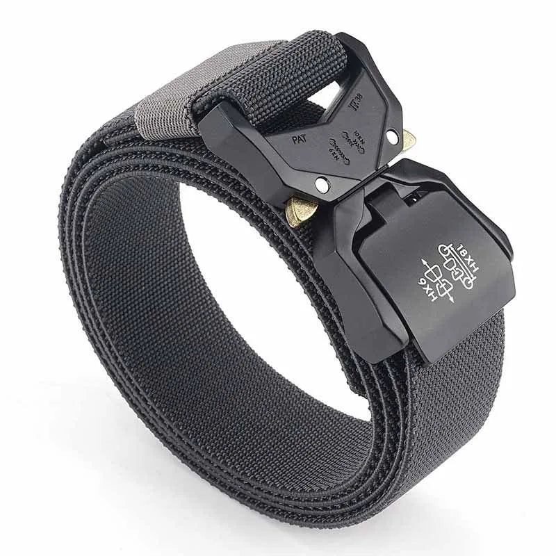 Tactical Belt, Military Hiking 1.5" Work Belt with Heavy Duty Quick Release Buckle New Aluminum Alloy Men's Elastic Belts