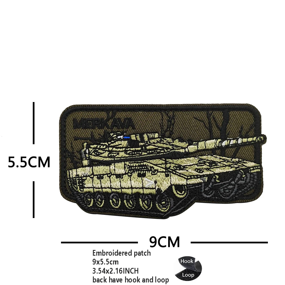 Newly Designed Jungle Camouflage Embroidered Tactical Tank Patch Rubber Heavy Armored Vehicle Armband Army Fan Backpack Patch