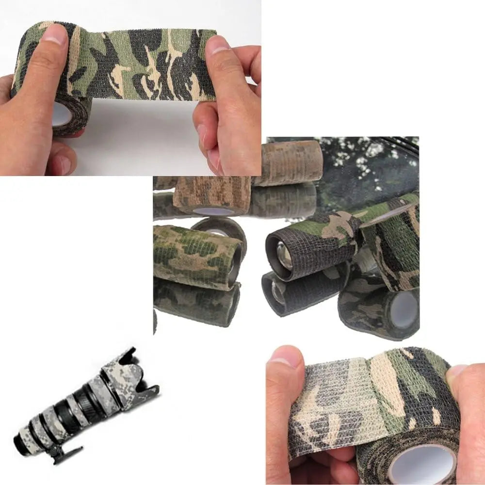 6/12 rolls of camouflage self-adhesive tape, non-woven cohesive bandage wraps, pet bandages, camouflage camouflage tape