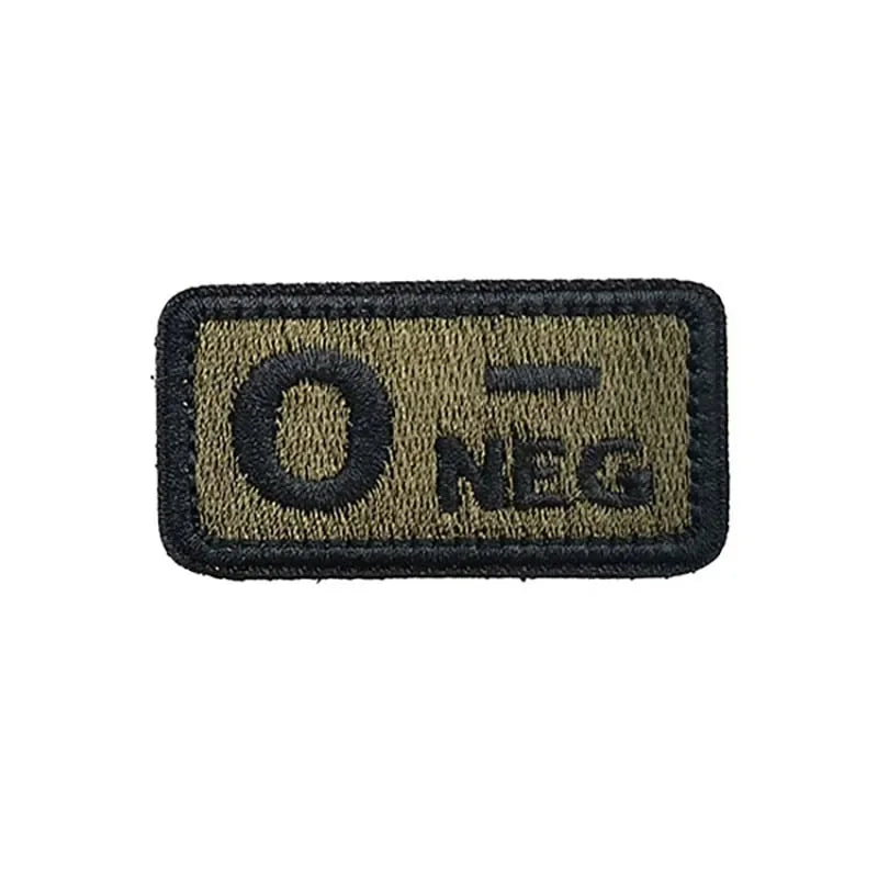 2.5*5CM,A B AB O POS-NEG Blood Type Badges Fabric Applique Embroidery Hook and Loop Patches,Military Tactical Patch On Backpack