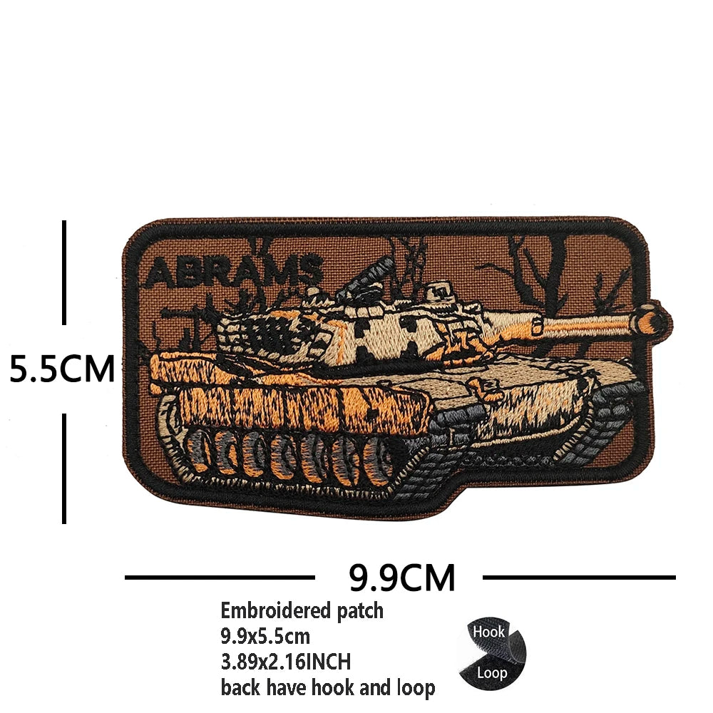 Newly Designed Jungle Camouflage Embroidered Tactical Tank Patch Rubber Heavy Armored Vehicle Armband Army Fan Backpack Patch