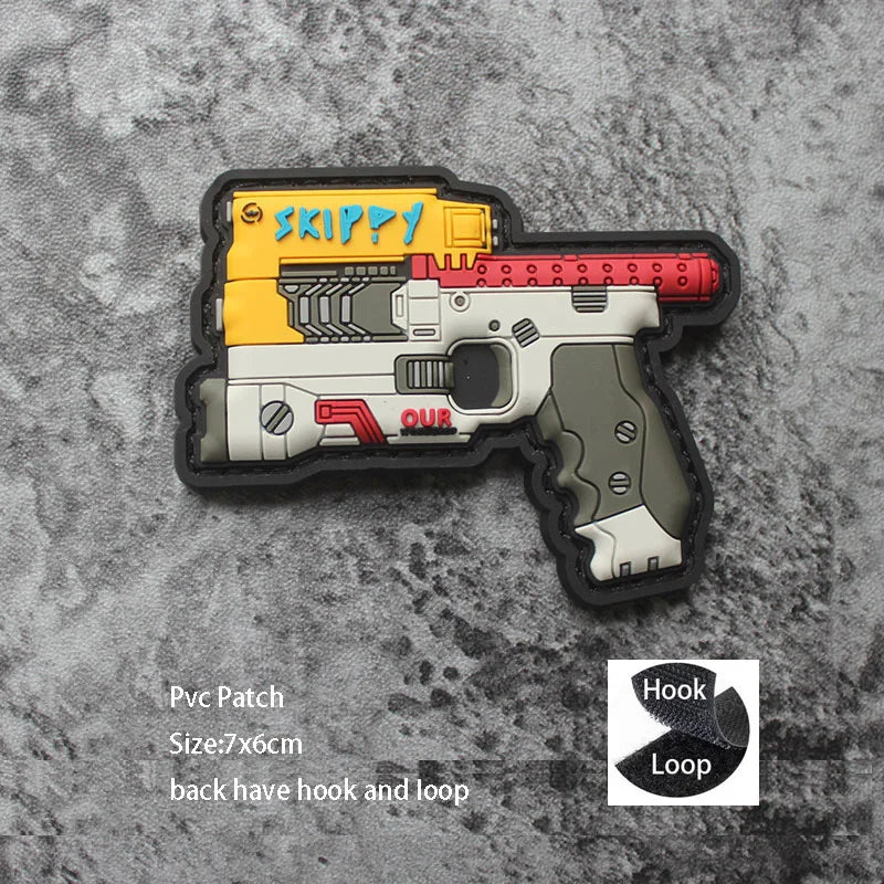 New Design High-Quality PVC Three-Dimensional BABAYAGA Pencil Grocope Soft Rubber Morale Armband Backpack With Hook Loop Patch