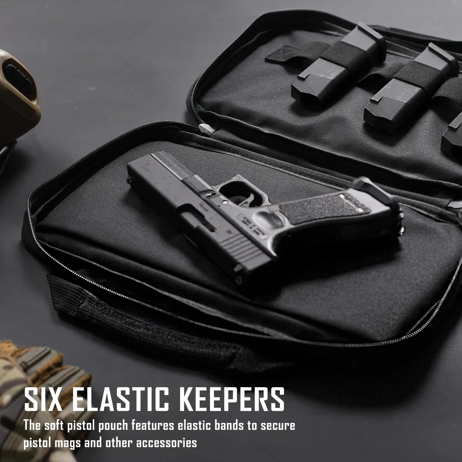 Tactical Pistol Gun Case, Padded Handgun Case Handgun Pistol Soft Case Rectangle Handgun Pouch