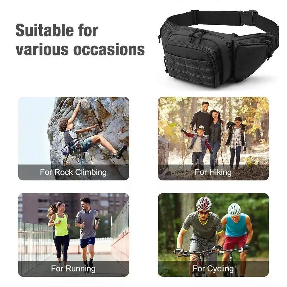 Tactical Fanny Pack for Men Concealed Carry  CCW Holster Military Pistol Waist Pouch Gun Bag for Travel, Work, Outdoor, EDC Gear