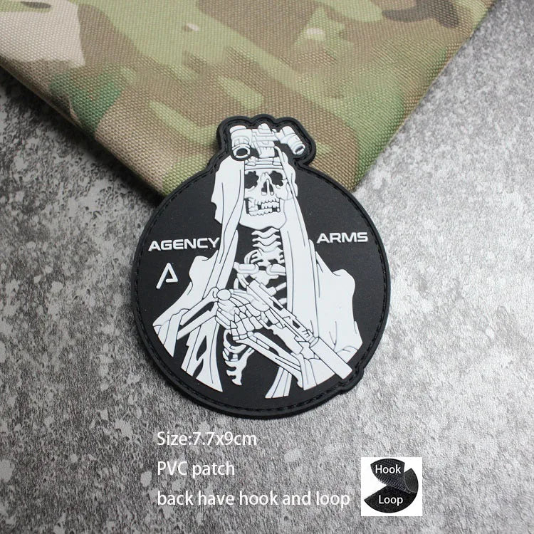 New Design High-Quality PVC Three-Dimensional BABAYAGA Pencil Grocope Soft Rubber Morale Armband Backpack With Hook Loop Patch