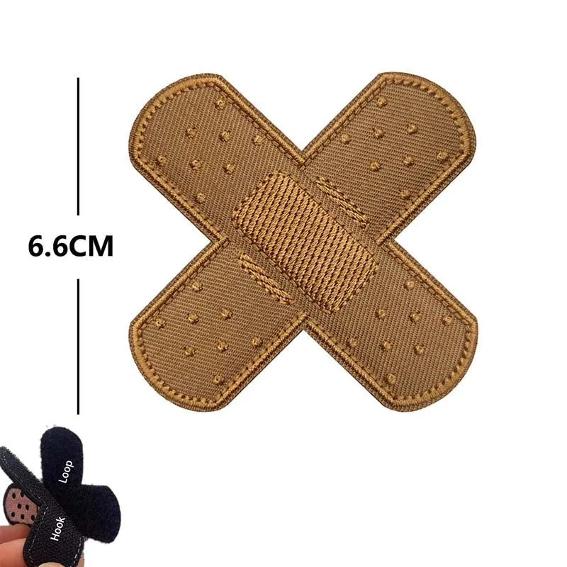 'I'm OK' Morale Badges Wound Patches with Hook and Loop,Band-aid Embroidered Applique Tactical Emblem on Clothing,Backpack