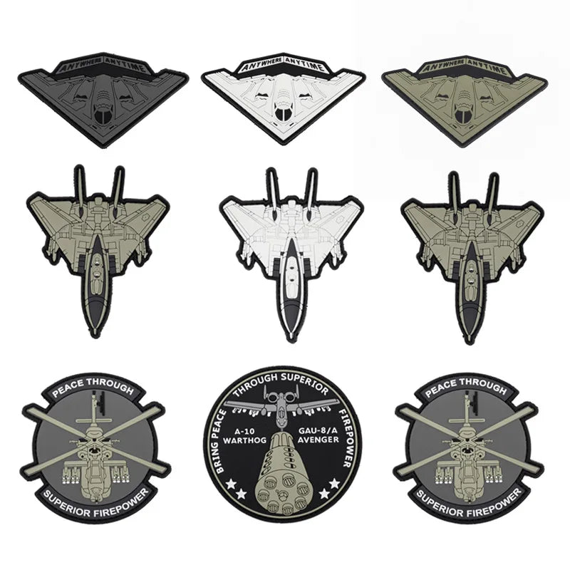 Tactical Morale Pack Accessories Badge Helicopter Badge 3DPVC Soft Glue Glow-in-the Dark Magic Armband Clothing Backpack Patch