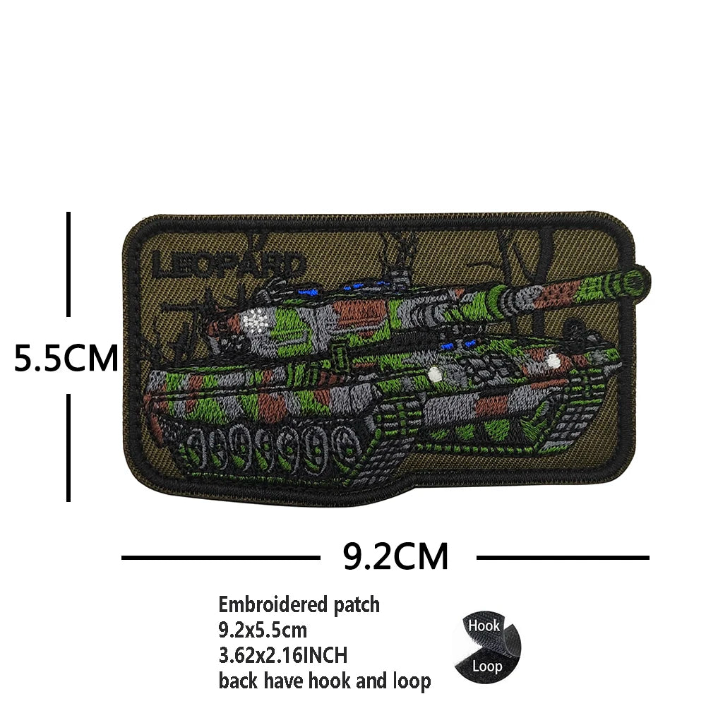 Newly Designed Jungle Camouflage Embroidered Tactical Tank Patch Rubber Heavy Armored Vehicle Armband Army Fan Backpack Patch