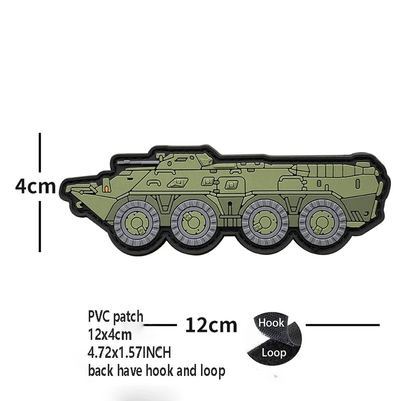 Newly Designed Jungle Camouflage Embroidered Tactical Tank Patch Rubber Heavy Armored Vehicle Armband Army Fan Backpack Patch