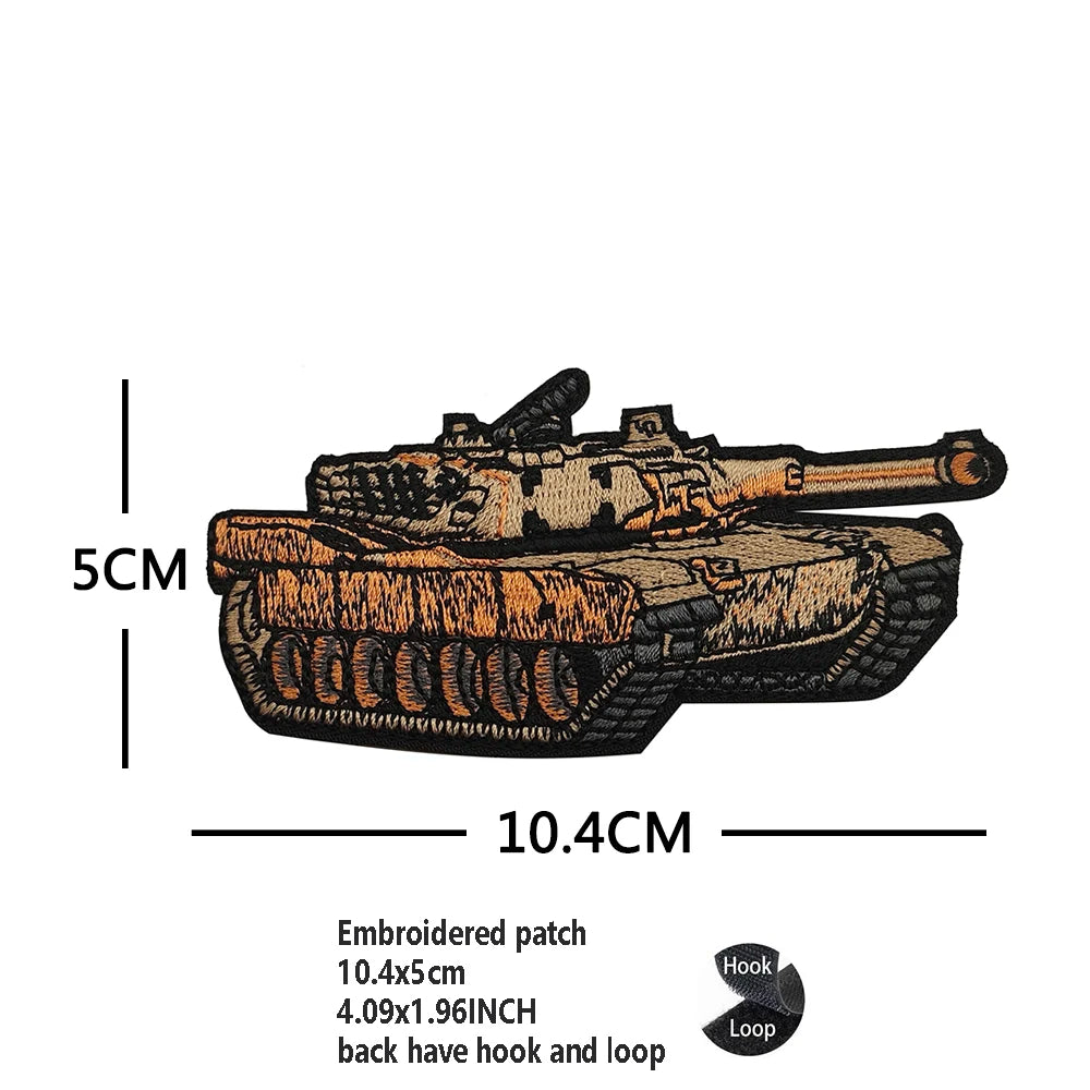 Newly Designed Jungle Camouflage Embroidered Tactical Tank Patch Rubber Heavy Armored Vehicle Armband Army Fan Backpack Patch