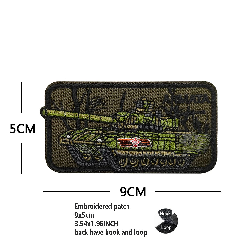 Newly Designed Jungle Camouflage Embroidered Tactical Tank Patch Rubber Heavy Armored Vehicle Armband Army Fan Backpack Patch