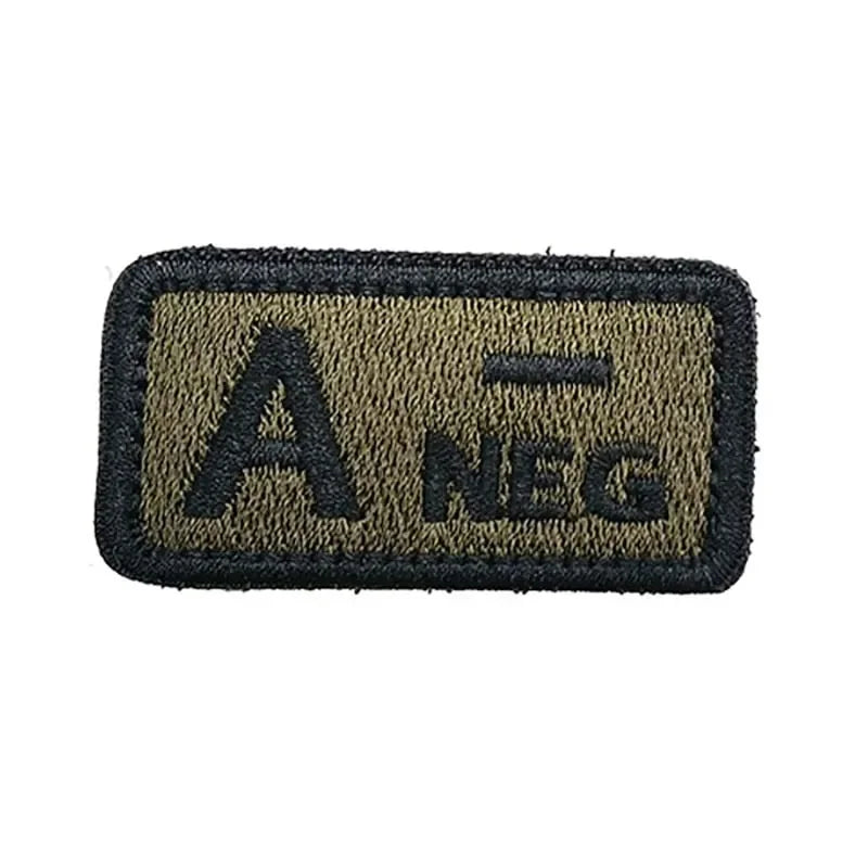 2.5*5CM,A B AB O POS-NEG Blood Type Badges Fabric Applique Embroidery Hook and Loop Patches,Military Tactical Patch On Backpack