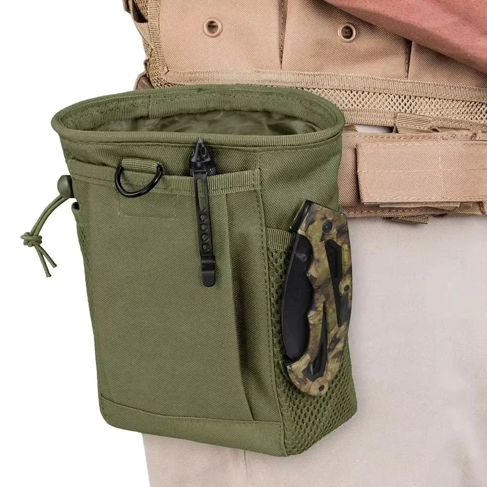 Molle Dump Pouch,Hunting Magazine Recovery Pouch Drastring Ammo Bag Belt Waist Fanny Pack Adjustable Holster Bag