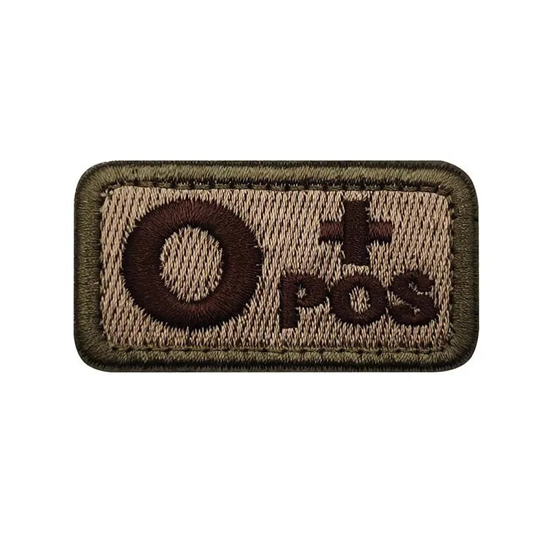 2.5*5CM,A B AB O POS-NEG Blood Type Badges Fabric Applique Embroidery Hook and Loop Patches,Military Tactical Patch On Backpack