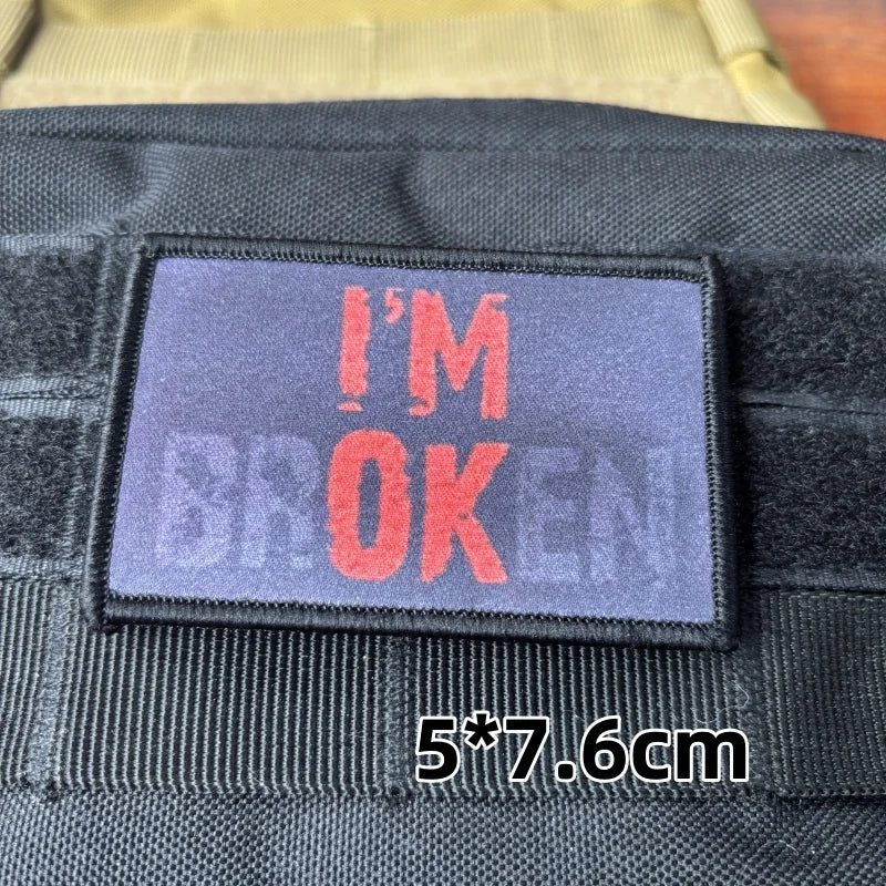 Tactical Gun Bullet Analysis Patch Fun Printed Hook and Loop Emblem Military Skeletor Death Skull Morale Badge Backpack Stickers