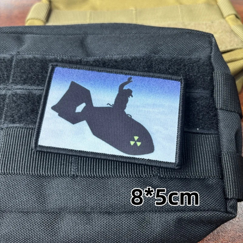 Tactical Gun Bullet Analysis Patch Fun Printed Hook and Loop Emblem Military Skeletor Death Skull Morale Badge Backpack Stickers