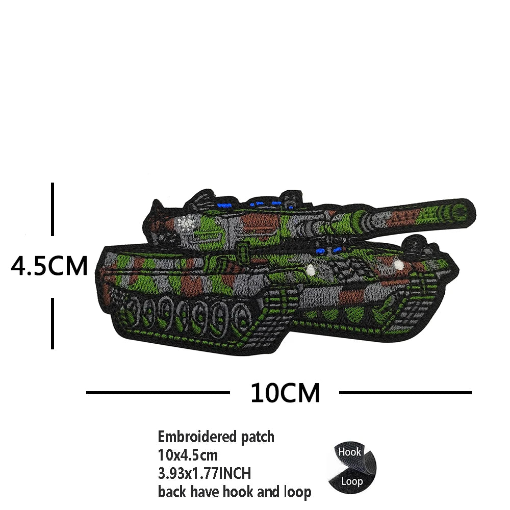 Newly Designed Jungle Camouflage Embroidered Tactical Tank Patch Rubber Heavy Armored Vehicle Armband Army Fan Backpack Patch